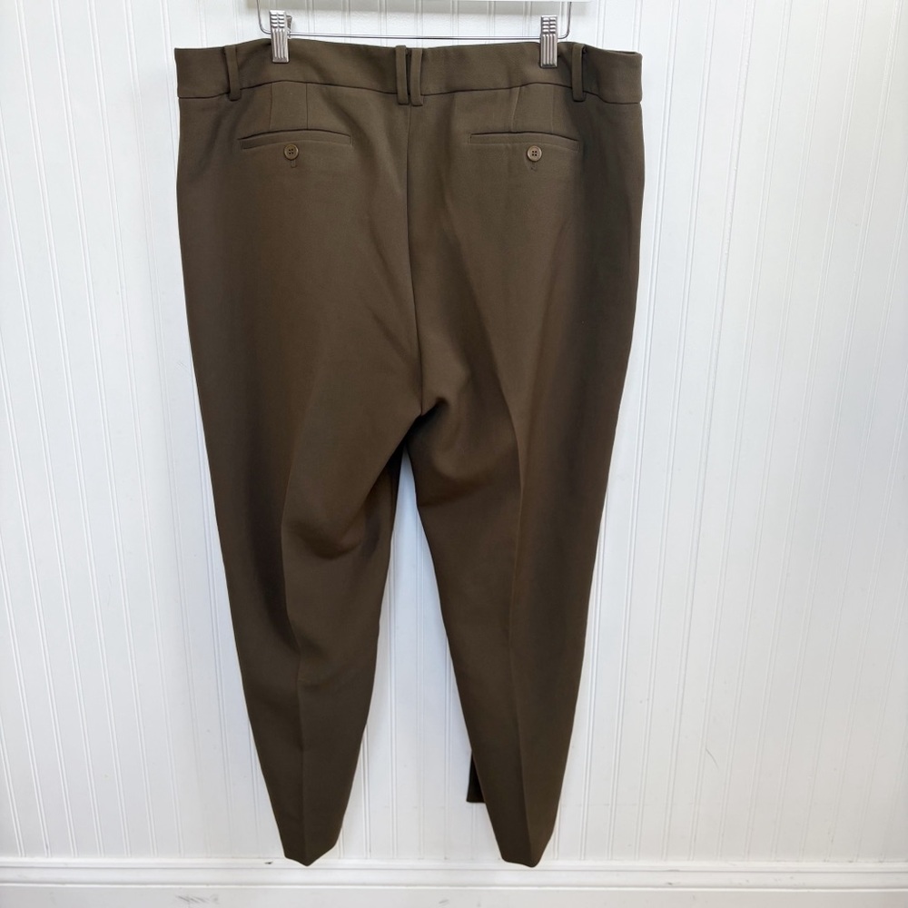Talbots Hampshire Flat Front Women’s Trousers Dark Oakmoss Green Size 18 NEW - Picture 2 of 5